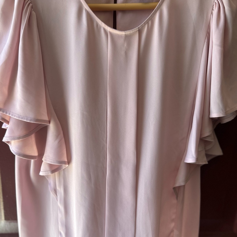 Elegant Bobeau Pink Ruffle Sleeve Blouse